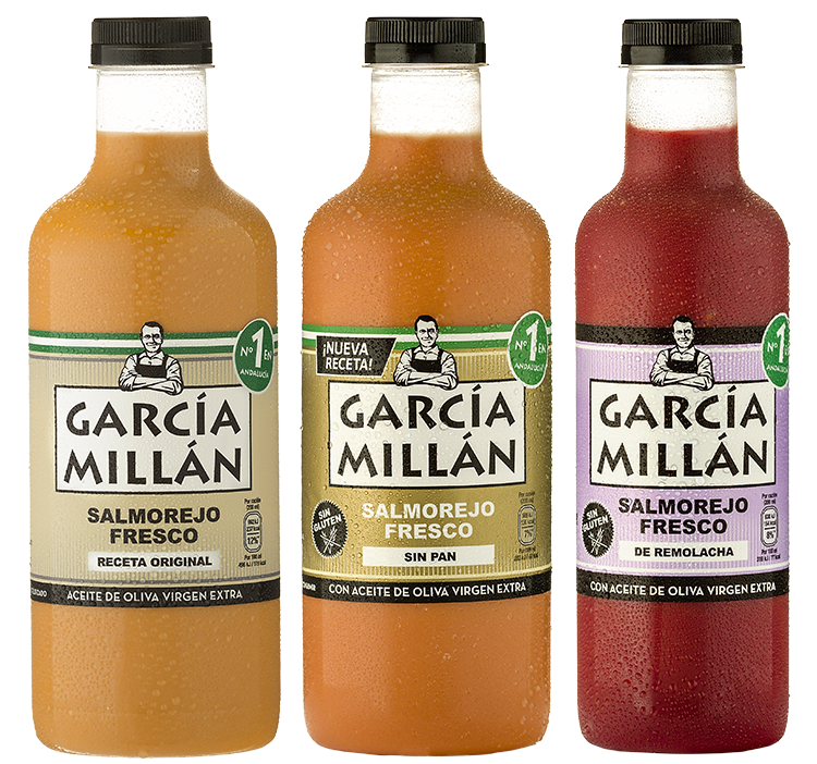 3 botellas de un litro de salmorejo fresco de García Millán