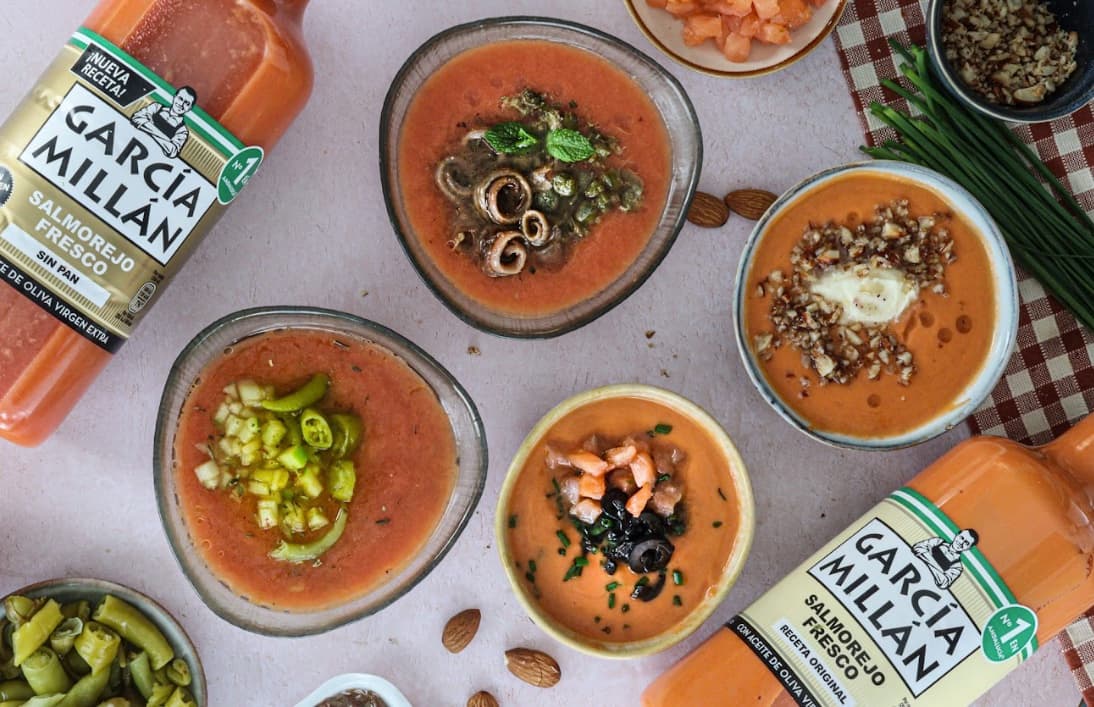 _4 TOPPINGS ORIGINALES PARA SALMOREJO ORIGINAL Y SIN PAN